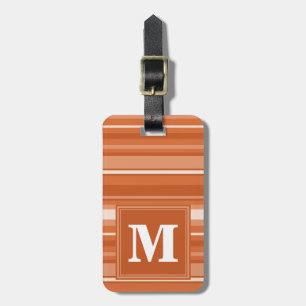 Monogram orange stripes luggage tag