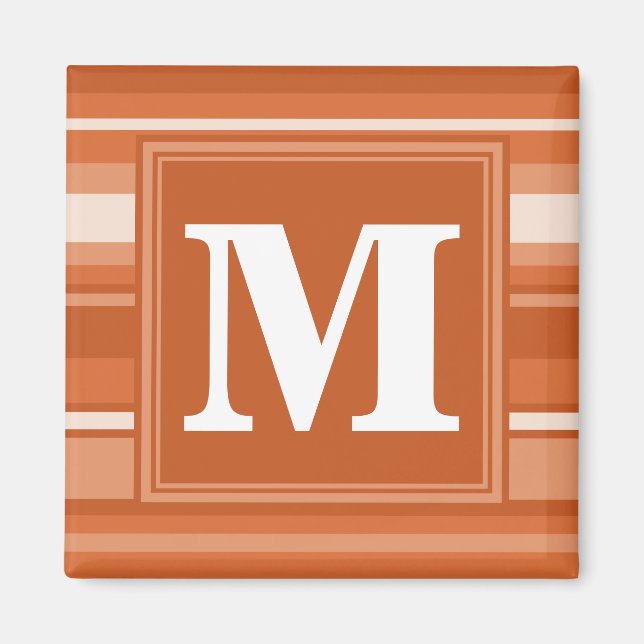 Monogram orange stripes magnet (Front)