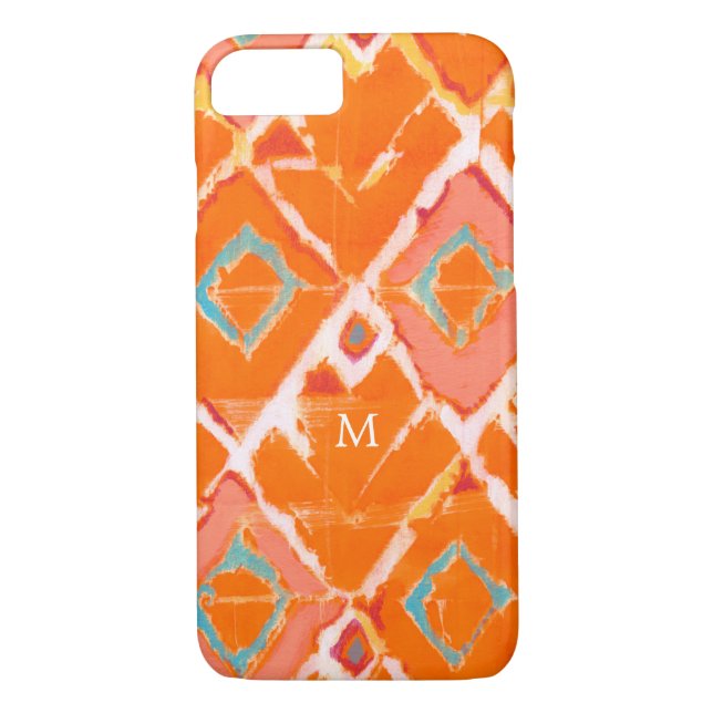 Monogram | Orange Tribal II Case-Mate iPhone Case (Back)