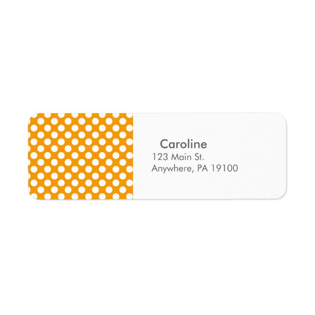 Monogram Orange White Trendy Fun Polka Dot Pattern (Front)