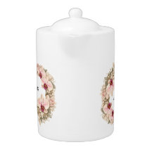 monogram orchid wreath teapot 
