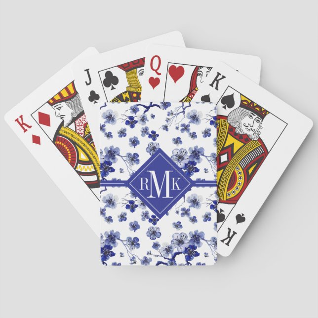 Monogram | Oriental Sakura Branch Pattern Playing Cards (Back)