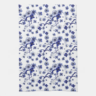 Monogram   Oriental Sakura Branch Pattern Tea Towel