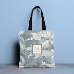 Monogram Ornamental Retro Grey Floral Leaves Tote Bag<br><div class="desc">This vintage floral design features soft ornamental grey leaves on a soft cream background with your personalised monogram. Personalise by editing the text in the text box. Elegant and stylish. #floral #flowers #foliage #botanical #vintage #bohemian #grey #grey #cream #stylish #elegant #trending #trendy #design #designer #style #interiordesign #decor #home #homedecor #office...</div>