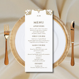 Monogram Ornate Victorian Vintage Wedding Menu