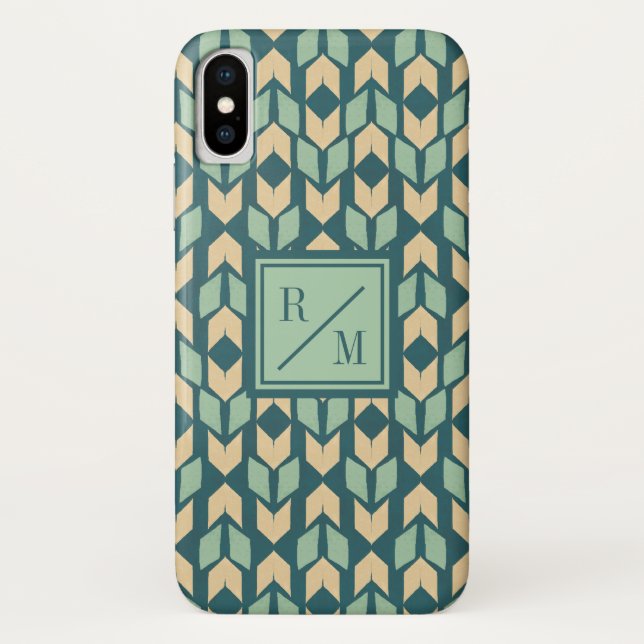 Monogram | Outdoor Geo Step | Geometric Teal Arrow Case-Mate iPhone Case (Back)