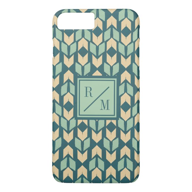 Monogram | Outdoor Geo Step | Geometric Teal Arrow Case-Mate iPhone Case (Back)