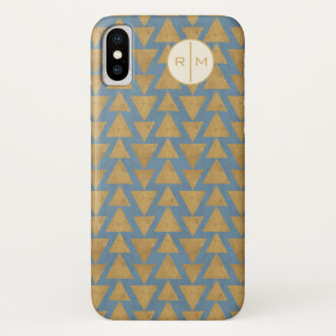 Monogram   Outdoor Geo Step   Gold & Blue Pattern Case-Mate iPhone Case