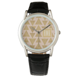 Monogram Outdoor Geo Step Gold & Coral Geometr Watch