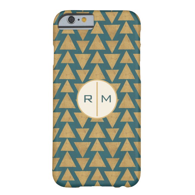 Monogram | Outdoor Geo Step | Gold & Dark Teal Pat Case-Mate iPhone Case (Back)