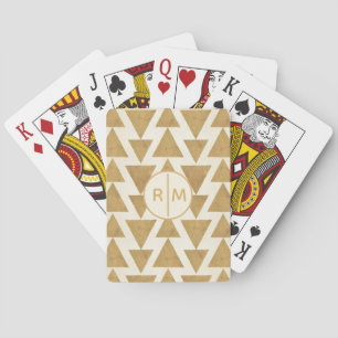 Monogram Outdoor Geo Step Gold Geometric Patte Playing Cards