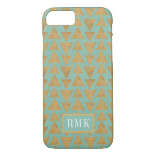 Monogram   Outdoor Geo Step   Gold & Teal Pattern Case-Mate iPhone Case