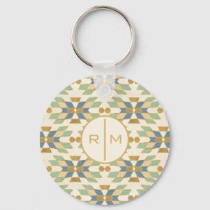 Monogram   Outdoor Geo Step   Tribal Pattern Key Ring