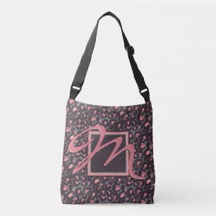 Monogram Outside The Box Black Pink Leopard Print Crossbody Bag