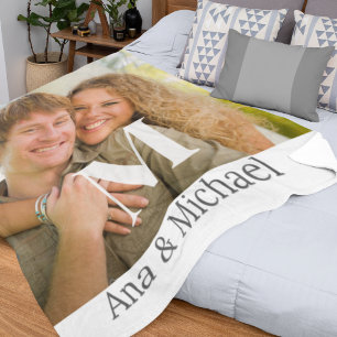 Monogram Overlay Luxe Fleece Blanket