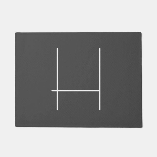 Monogram Own Name Initial Modern Minimalist Grey Doormat (Front)