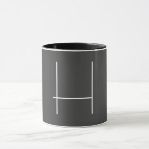 Monogram Own Name Initial Modern Minimalist Grey Mug