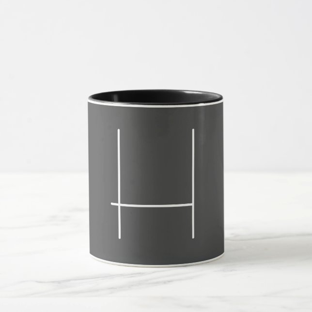 Monogram Own Name Initial Modern Minimalist Grey  Mug (Center)