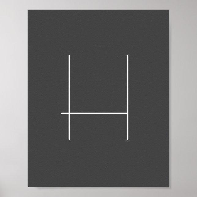 Monogram Own Name Initial Modern Minimalist Grey Poster (Front)