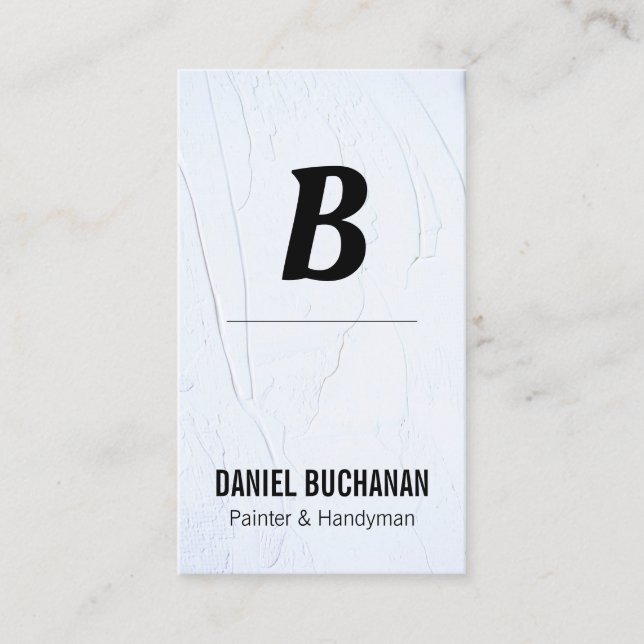 Monogram | Painted Texture | Painter Handyman Business Card (Front)