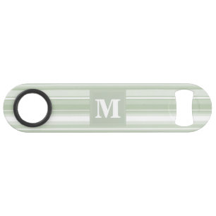 Monogram pale green stripes