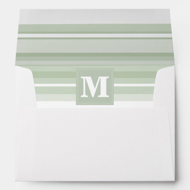 Monogram pale green stripes envelopes (Back (Bottom))