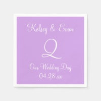Monogram Pale Lavender Formal Full Colour Napkins