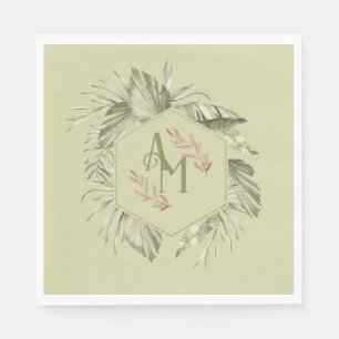 Monogram Palm Leaf Greenery 2 Napkin