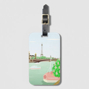 Monogram Paris Luggage Tag w/ Business Card Slot