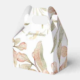 Monogram pastel baby pink sky baby flower design favour box