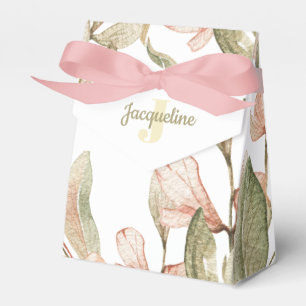 Monogram pastel baby pink sky baby flower design favour box