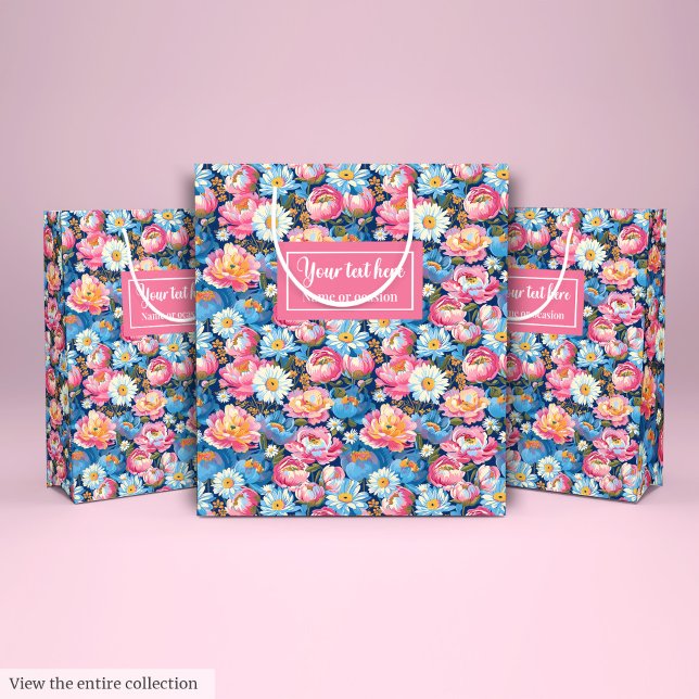 Monogram pastel colours watercolor gift packaging medium gift bag (Monogram pastel colors watercolor gift packaging Medium Gift Bag)