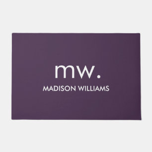 Monogram Pastel Elegant Stylish Modern Minimalist Doormat