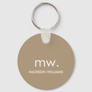 Monogram Pastel Elegant Stylish Modern Minimalist Key Ring