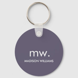 Monogram Pastel Elegant Stylish Modern Minimalist Key Ring