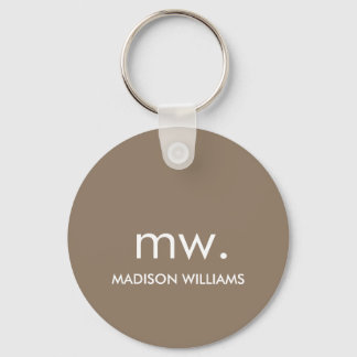 Monogram Pastel Elegant Stylish Modern Minimalist Key Ring