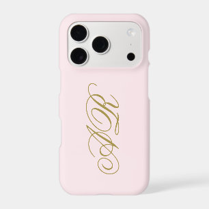 Monogram Pastel Pink Gold Initials Script Minimal
