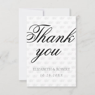 Monogram Pattern Minimalist Thank You Card