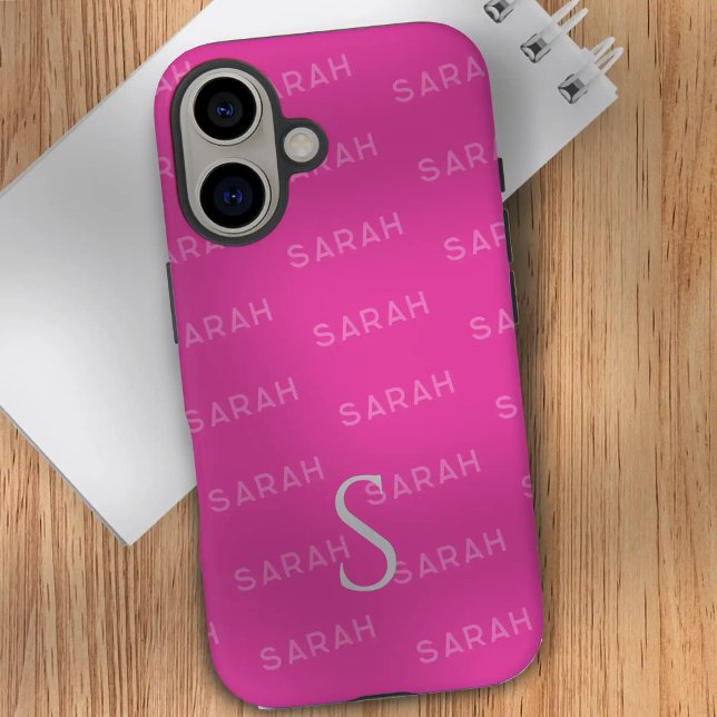 Monogram pattern Modern Typography Case-Mate iPhone Case (Creator Uploaded)