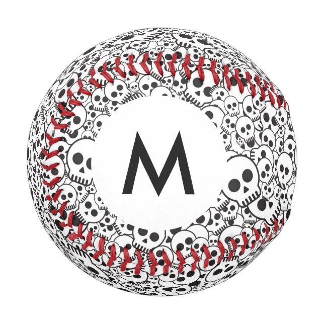 Monogram Pattern with skulls Baseball (Front Left)
