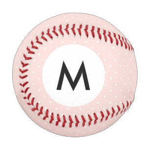 Monogram Pattern with white polka dots 2 Baseball