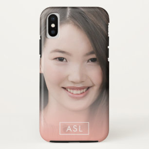 Monogram Peach Overlay Single Photo Case-Mate iPhone Case