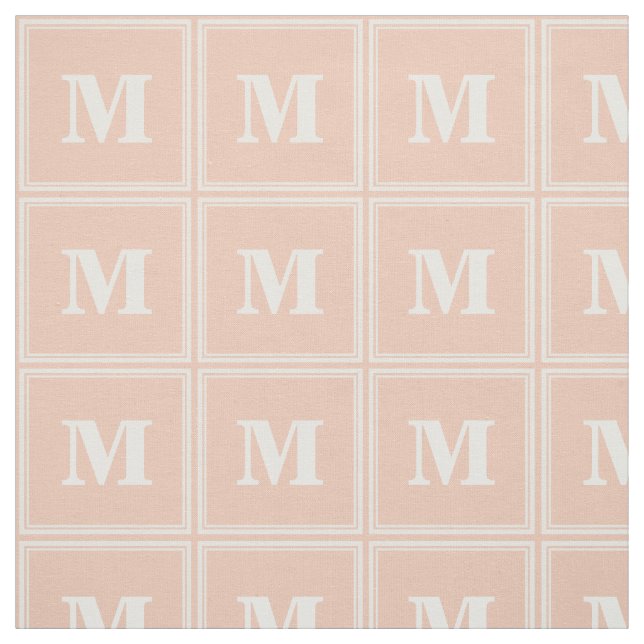 Monogram peach stripes fabric (Swatch)