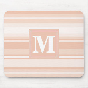 Monogram peach stripes mouse pad