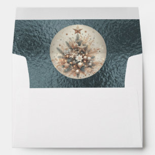 Monogram & Pearl Christmas Design - Silver Envelope
