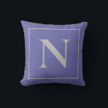 Monogram Periwinkle Blue Minimalist Throw Pillow<br><div class="desc">Adorn your living room with the happiest and warmest of all blue hues - periwinkle blue. This Monogram Periwinkle Blue Minimalist Throw Pillow would look great in any corner of your room.</div>