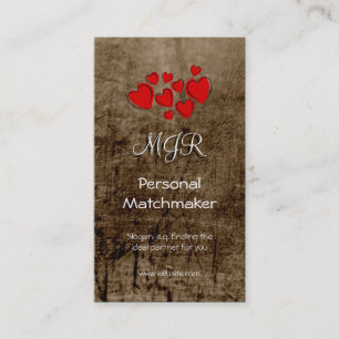 Monogram, Personal Matchmaker, leather-effect Business Card