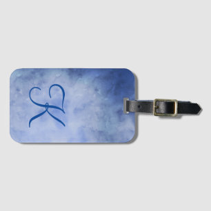 Monogram Personalise Blue and White Luggage Tag