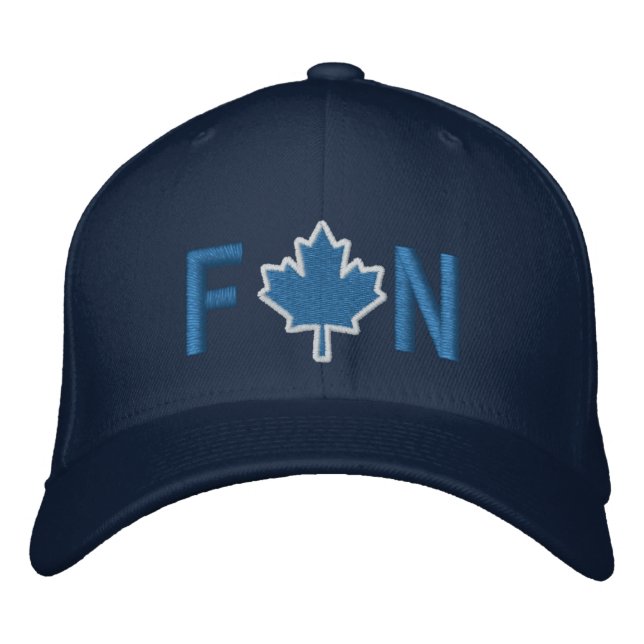 Monogram Personalise Maple Leaf Embroidery Embroidered Hat (Front)