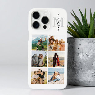 Monogram Personalised 6 Photo Collage iPhone 16 Pro Max Case